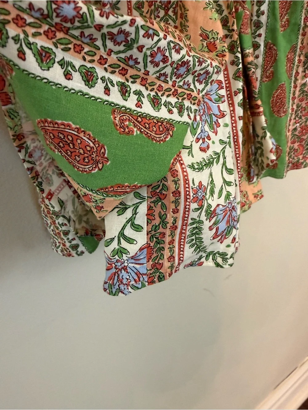 Zara Linen Blend Paisley Floral Patchwork Playsuit Romper NWT S
